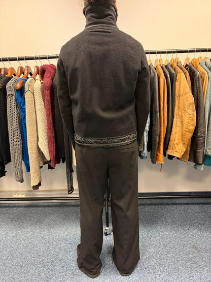 Prada Sport FW2003 Black Wool Aviator Bomber Jacket High Collar