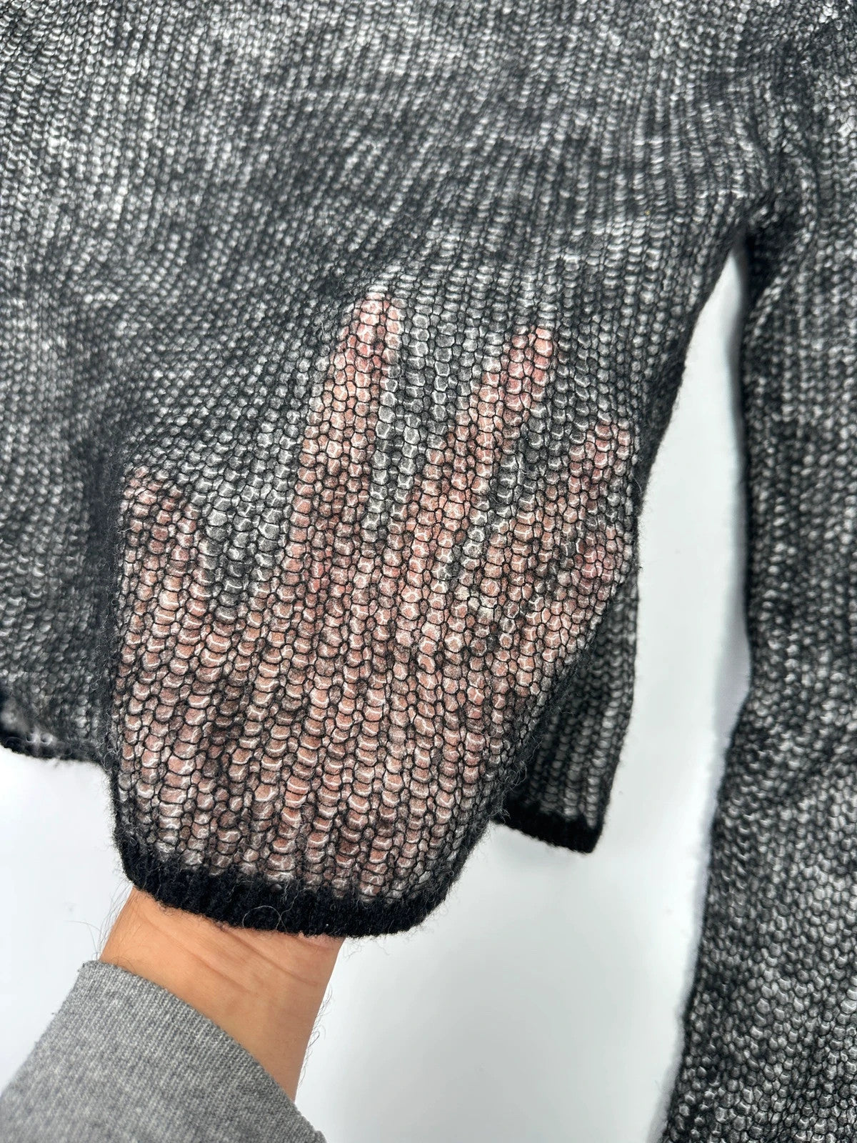 Acne Studio 00’s Black & White Mesh Cashmere & Wool Knit Sweater