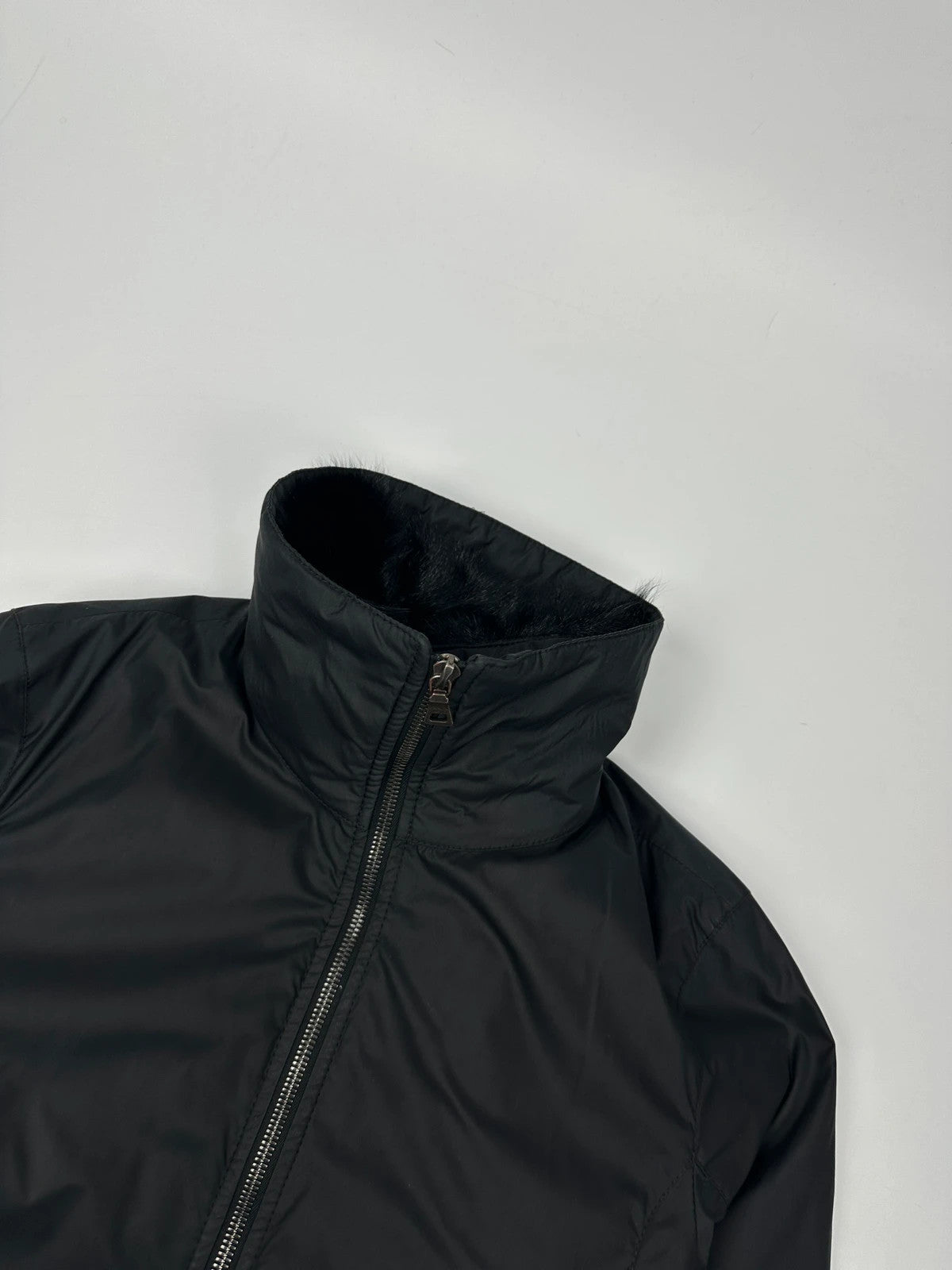 Prada Sport FW2002 Black Nylon & Fur 2In1 Jacket