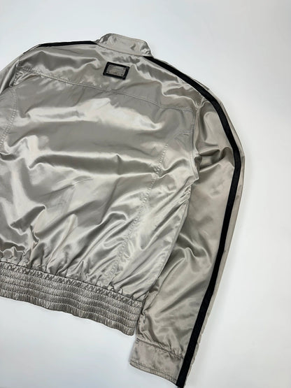 Dolce & Gabbana 00s Nylon Grey Shiny Silver Jacket