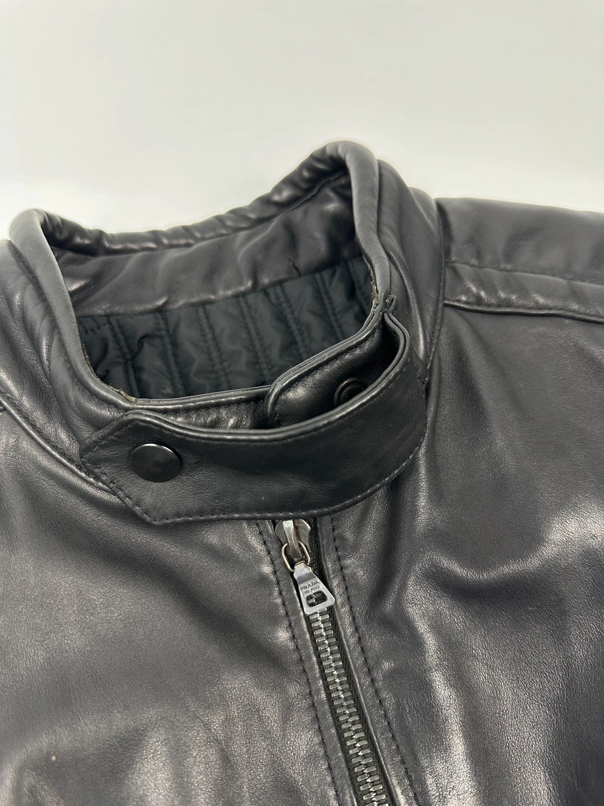Prada Milano 90’s Motor Leather Jacket Bomber