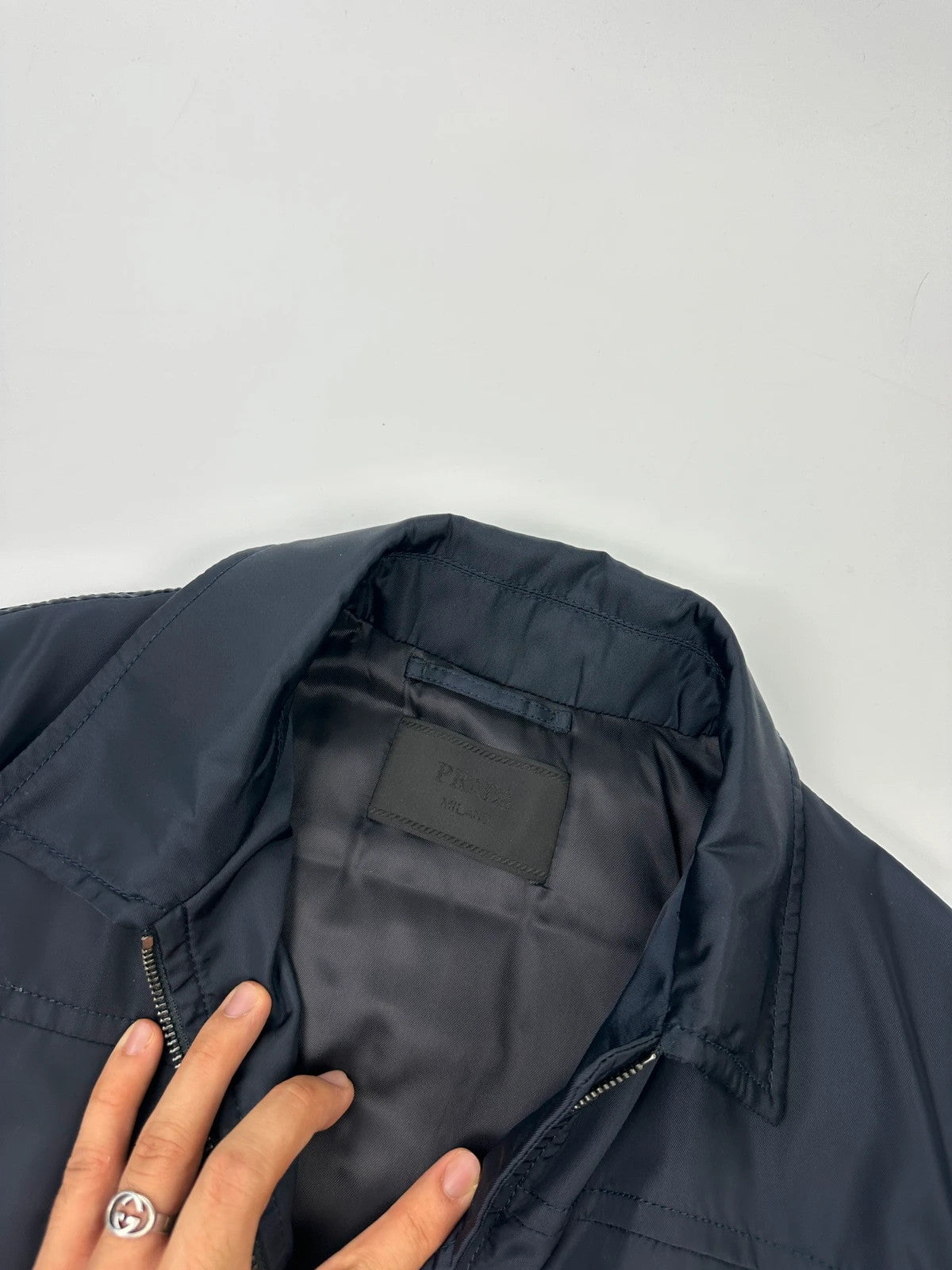 Prada Milano FW2019 Coat Navy Blue Nylon Padded Jacket
