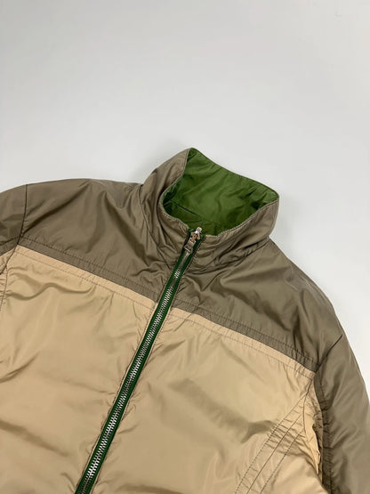 Prada Sport 00s Reversible Green & Beige Brown Nylon Jacket