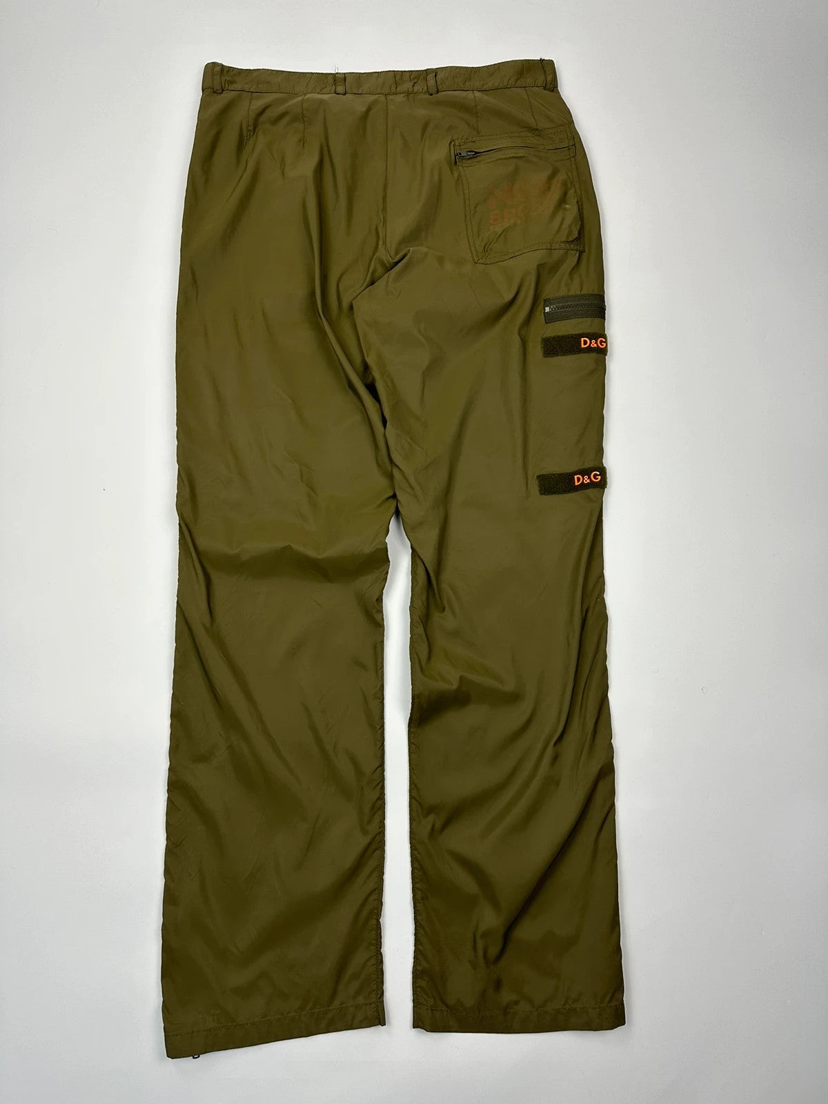 Dolce & Gabbana 00’s Army Khaki Green Nylon Cargo Pants