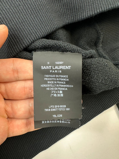 Saint Laurent 2018 Studded Strass Cat Eyes Black Hoodie