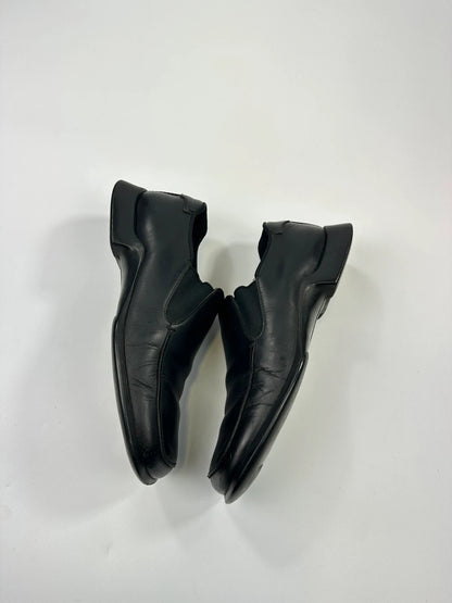 Prada Milano FW1999 Black Leather Square Toe Loafer  Dress Shoes