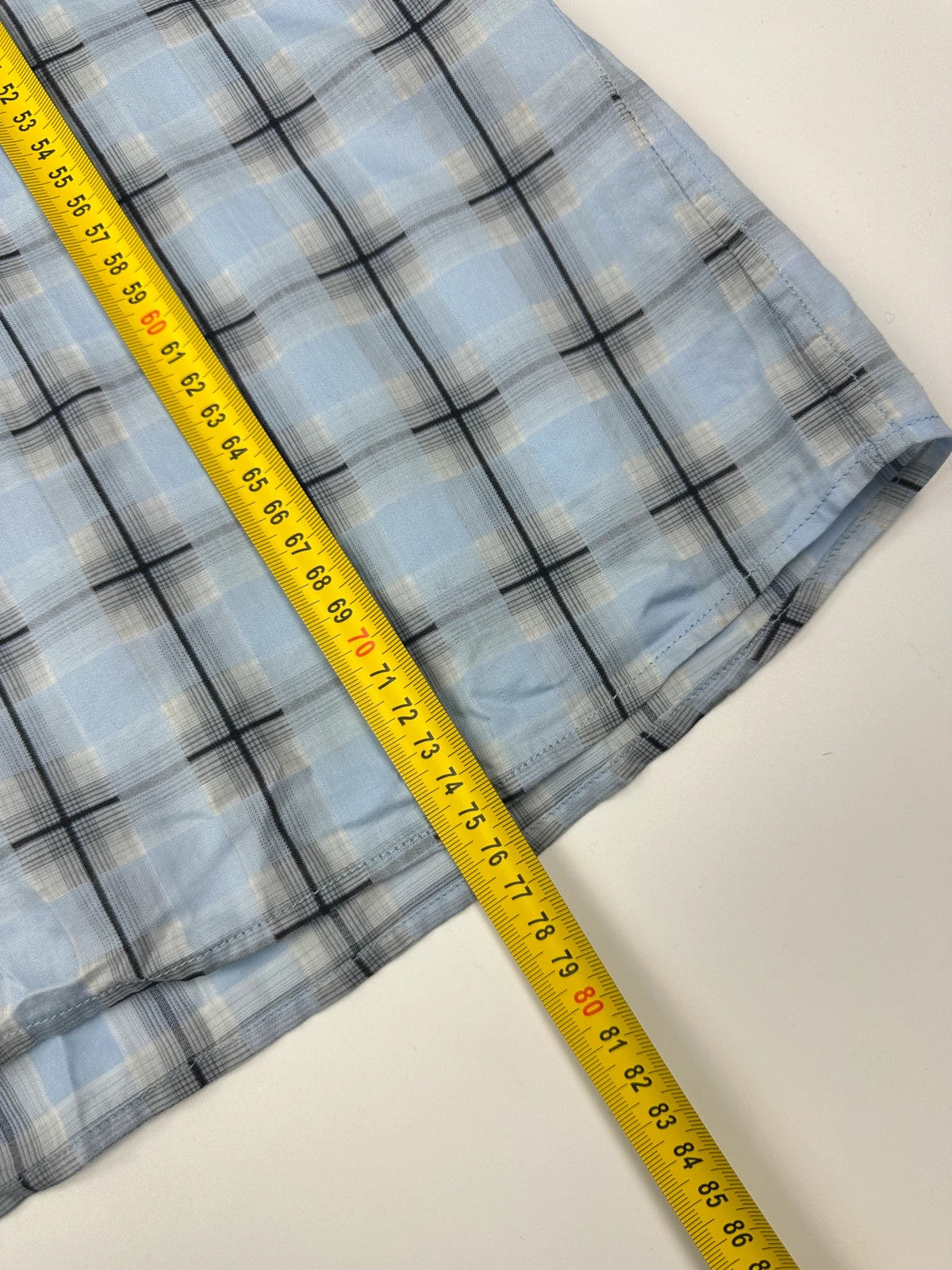 Prada Sport SS2002 Sky Blue & Black Checkered Print Short Sleeves Shirt