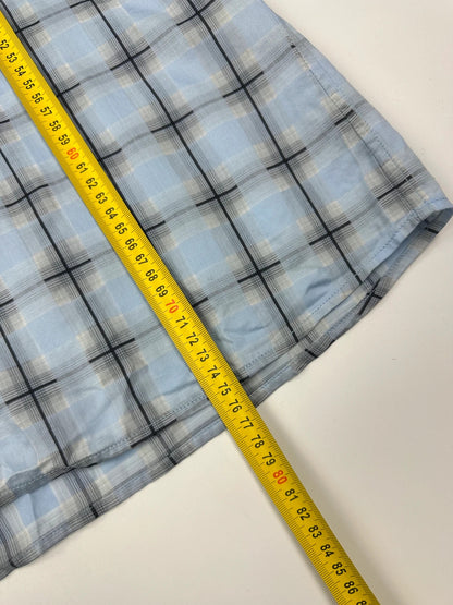Prada Sport SS2002 Sky Blue & Black Checkered Print Short Sleeves Shirt