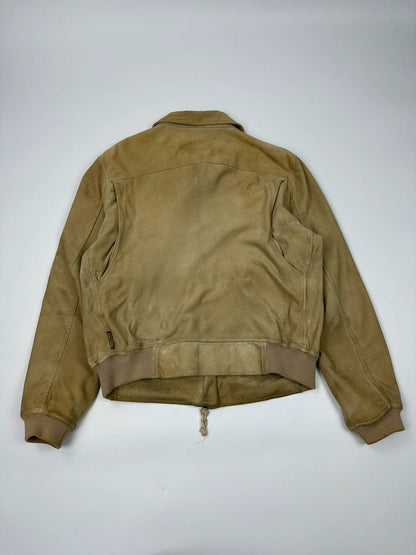 Armani Jeans 90’s Cargo Pockets Suede Leather Bomber Jacket