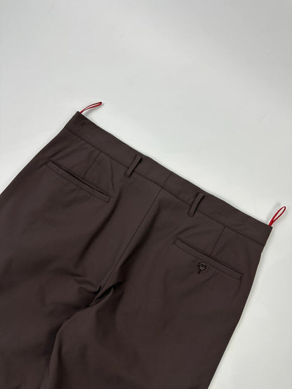 Prada Sport FW2002 Brown Flared Zip Pants