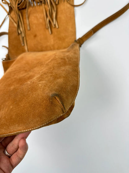 Miu Miu Early 90’s Suede Leather Fringes Cross Body Bag