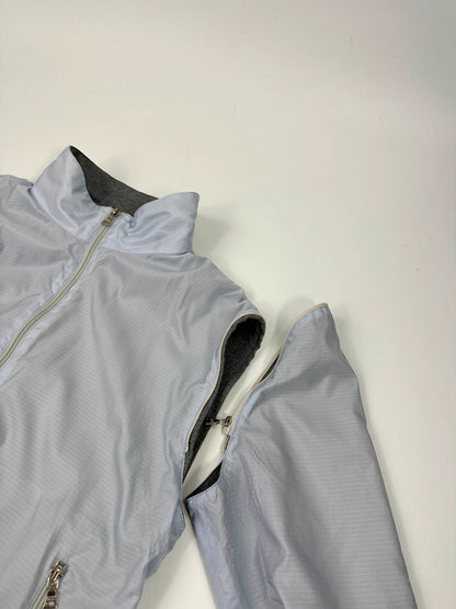 Prada Sport FW2000 Sky Blue & Grey Reversible Removable Sleeves Jacket