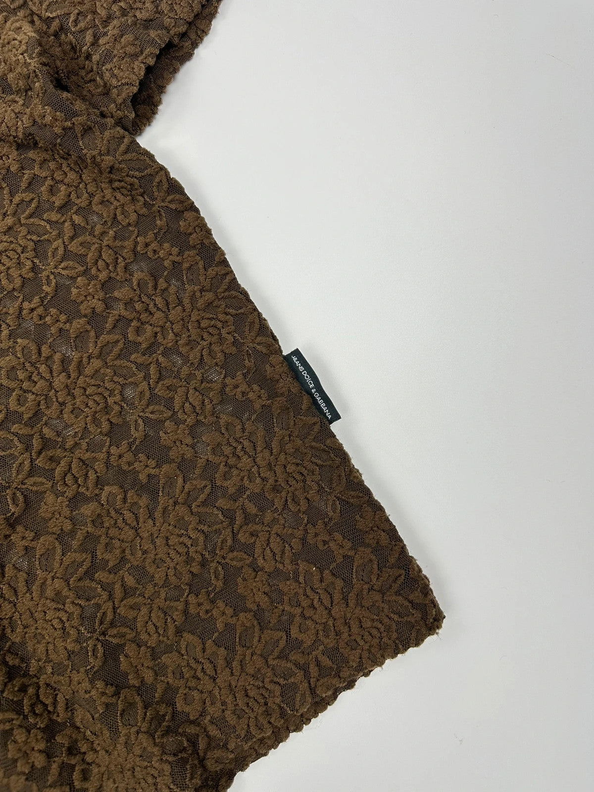 Dolce & Gabbana 90’s Laces Mesh Khaki Flowers Tee