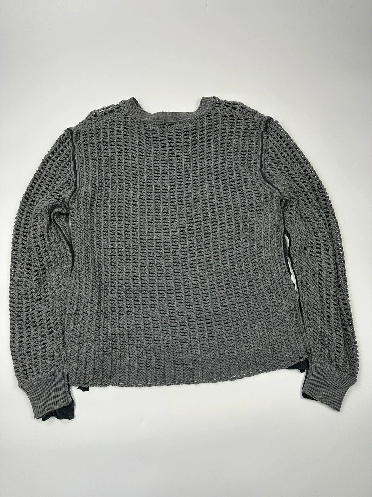 Dolce & Gabbana 00’s Net Double Layer Knit Grey Sweater Holes