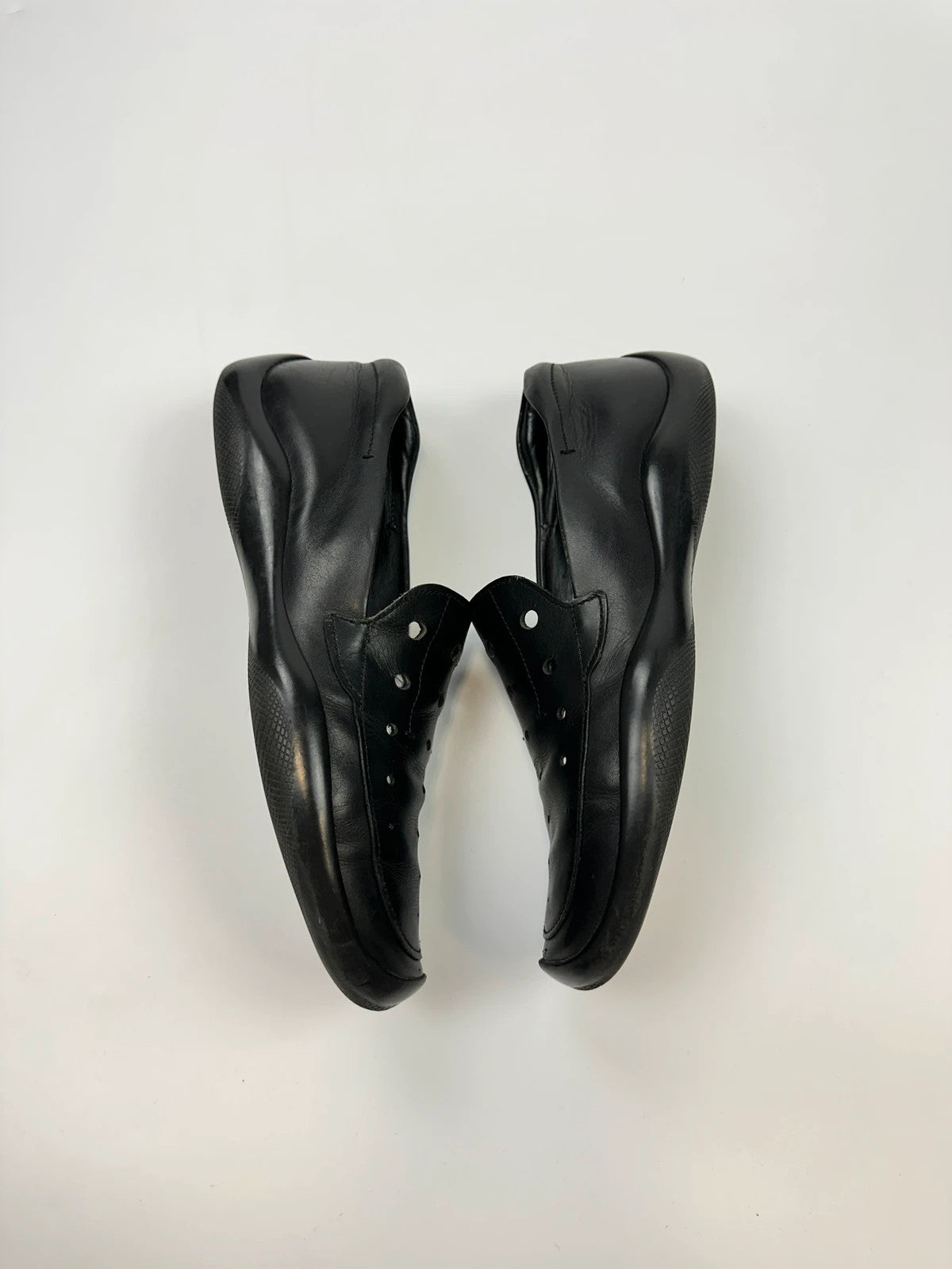 Prada Sport SS1999 Perforated Leather Mules Black Loafer Shoes