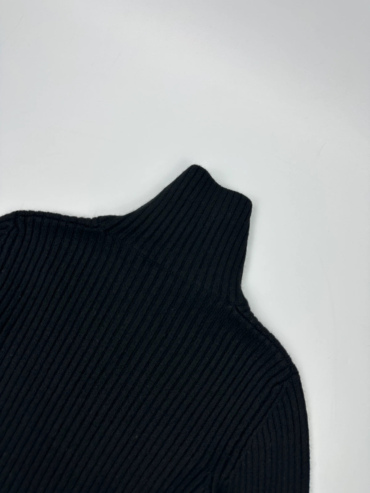 Prada Sport FW2006 Black Ribbed Wool TurtleNeck Knit Sweater