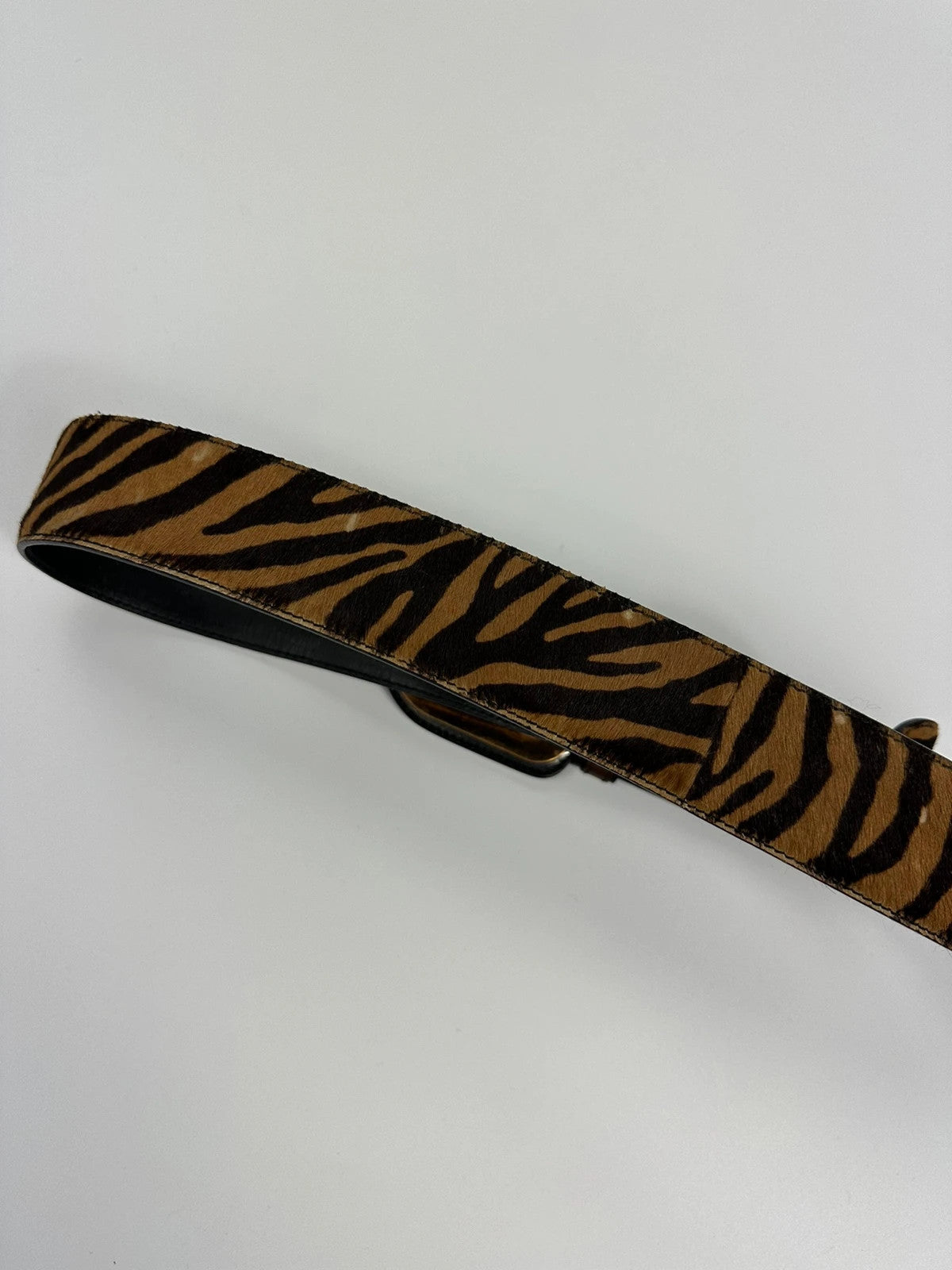 Prada SS2011 Zebra Fur Brown Belt