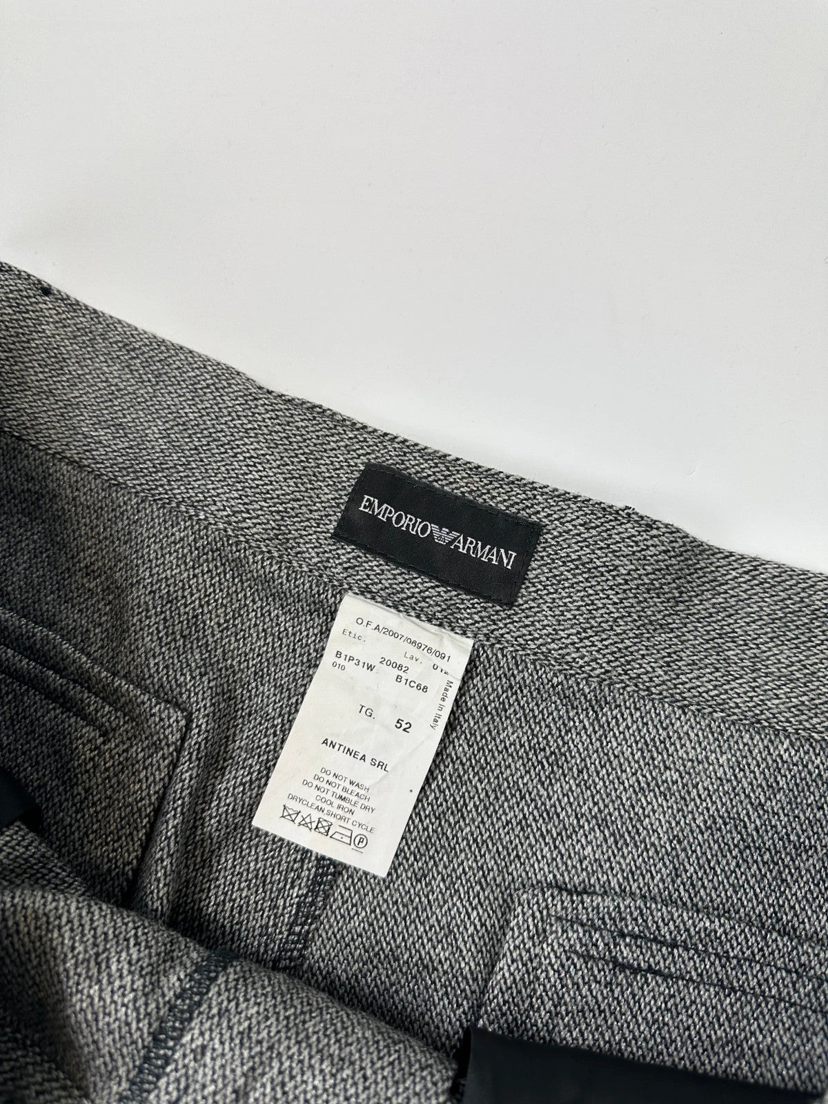 Emporio Armani FW2007 Grey Wool Wide Legs Dress Pants