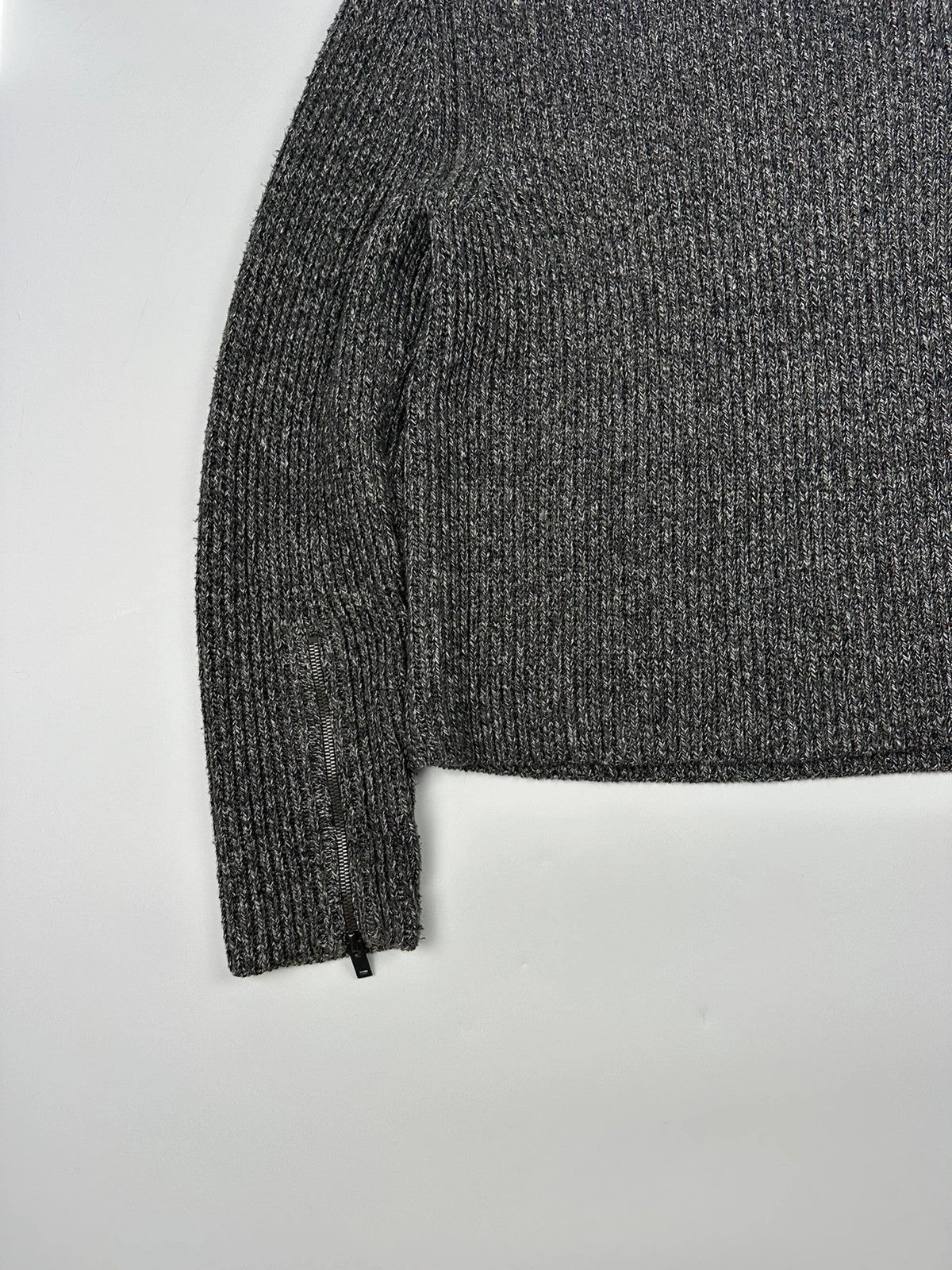 Maison Margiela FW2017 Line 14 Grey Knit Sweater Zip Sleeves