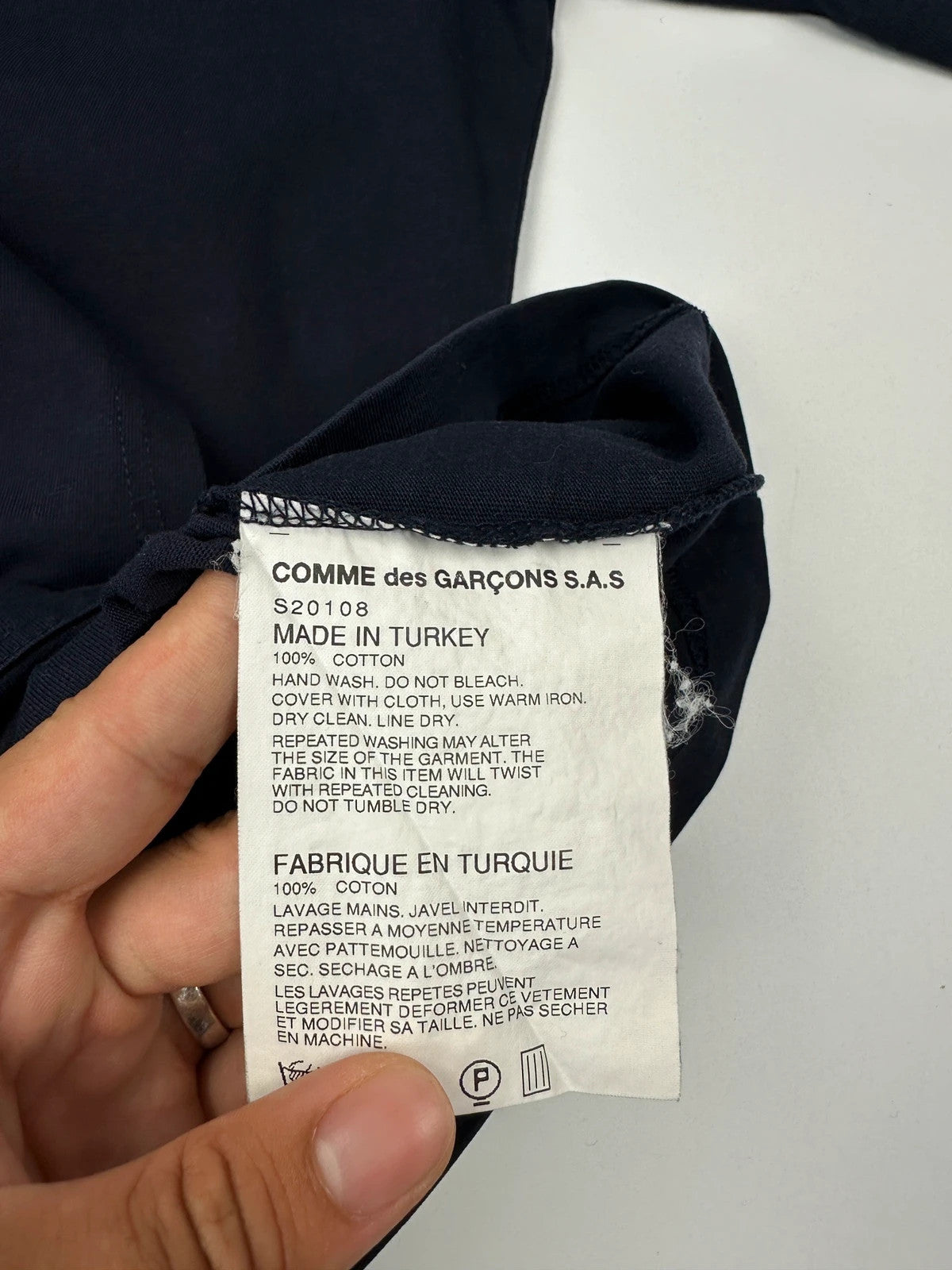 Comme Des Garçons Shirt SS2018 Navy Blue Hoodie Pocket Tee