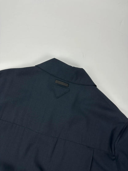 Prada Milano SS2025 Virgins Wool Light Crop Shirt Jacket