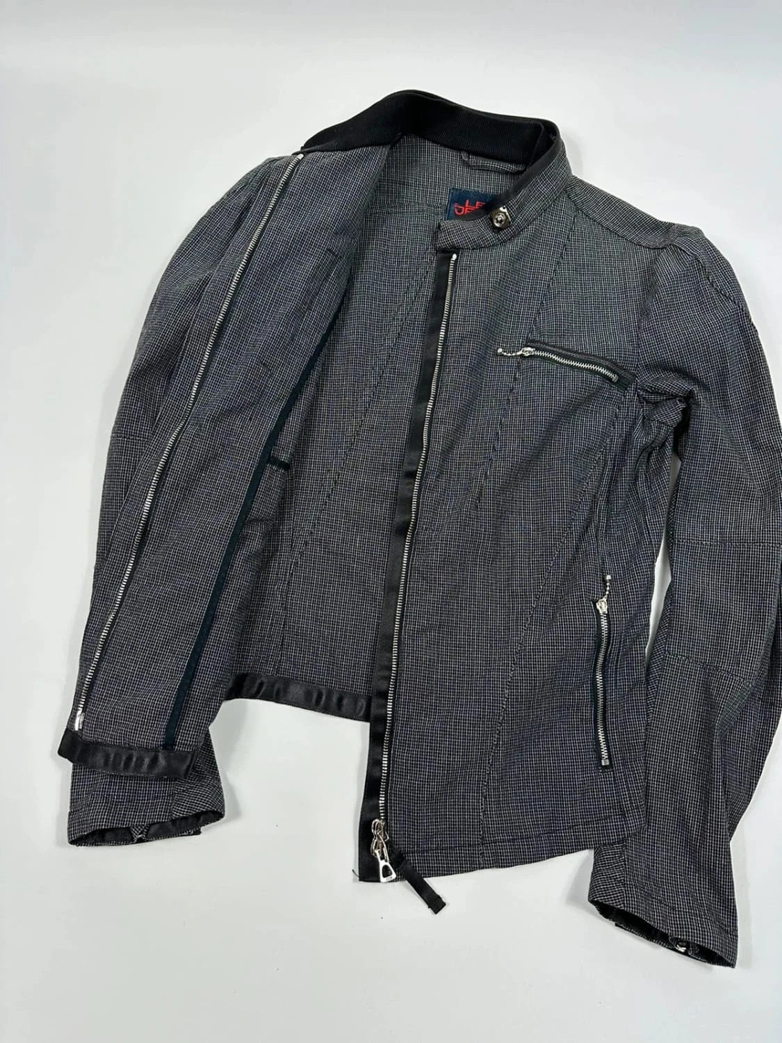 Marithé + Francois Girbaud jacket pied de poule veste fitted