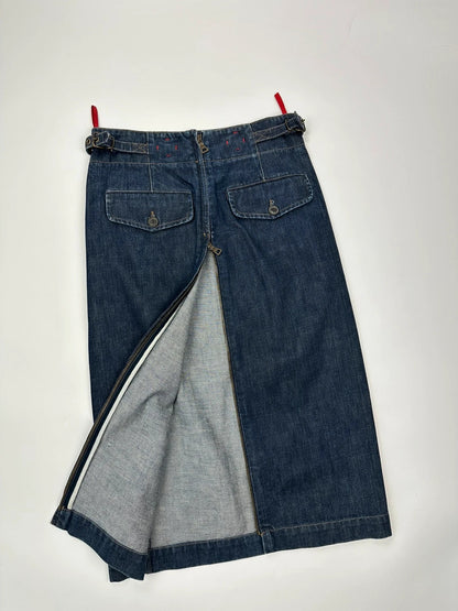 Prada Sport SS02 Indigo Denim Long Zip Skirt