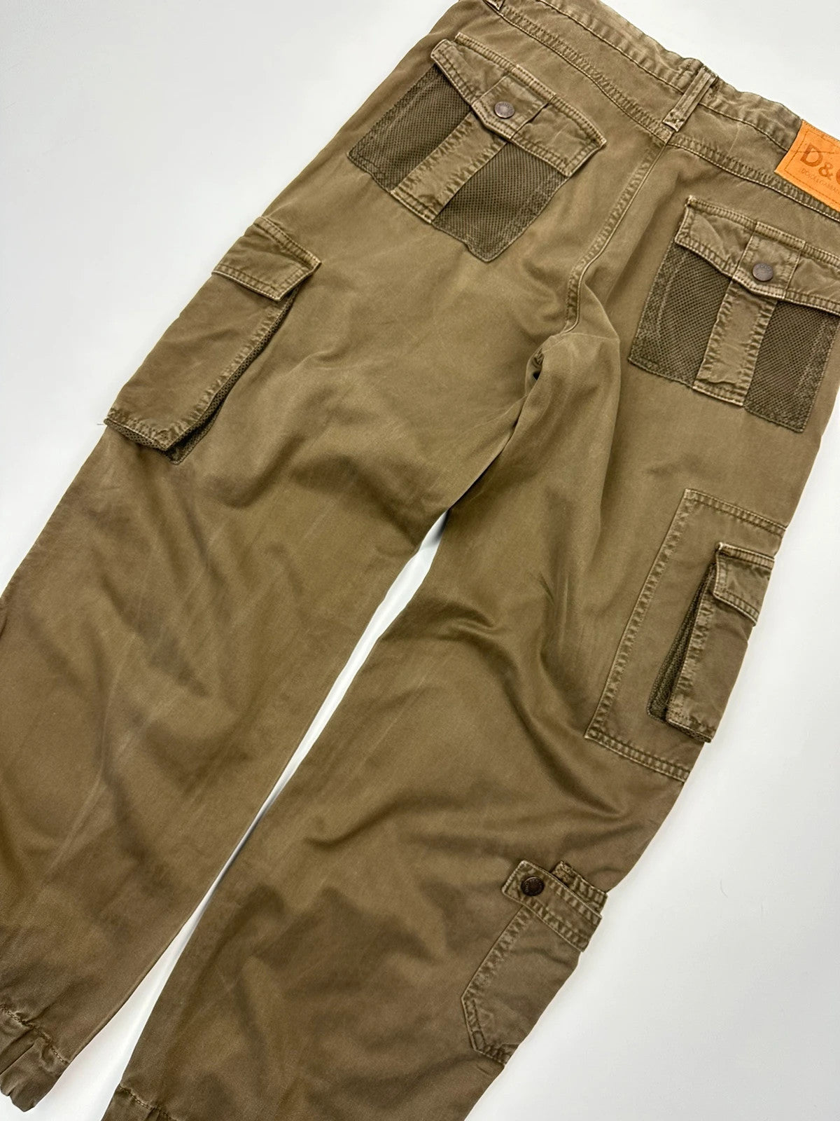 Dolce & Gabbana SS03 Cargo Mesh Khaki Baggy Pants