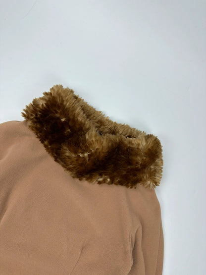 Prada Sport 00’s Beige Fleece & Fur Neck Sweater