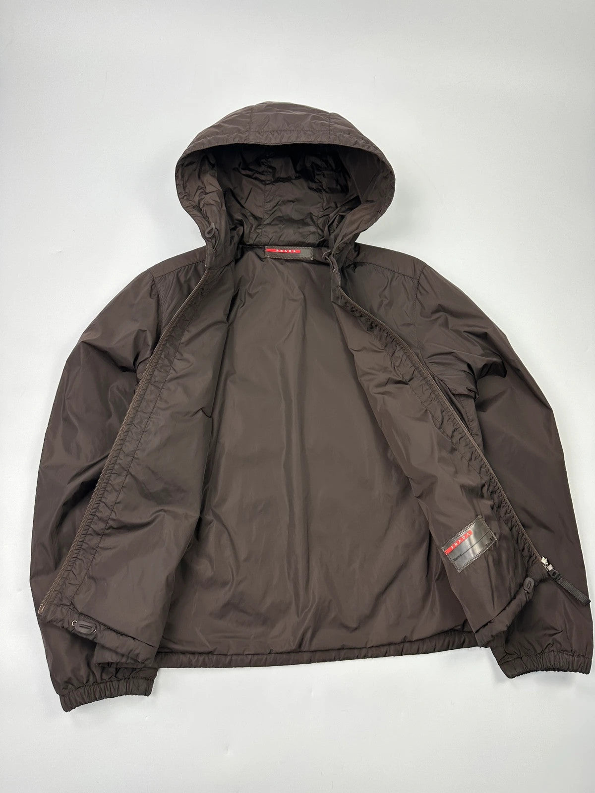 Prada Sport FW2006 Brown Padded Nylon Hooded Jacket