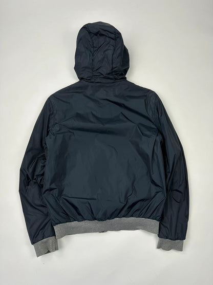 Prada Sport FW2013 Réversible Nylon Navy Blue & Grey Hoodie Jacket