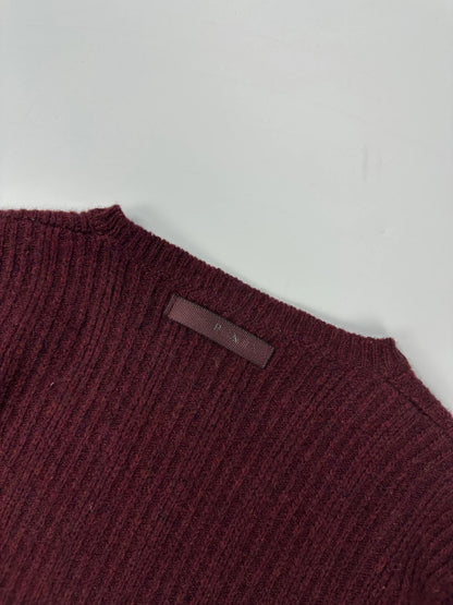 Prada Sport FW2008 Burgundy Wool Knit Sweater