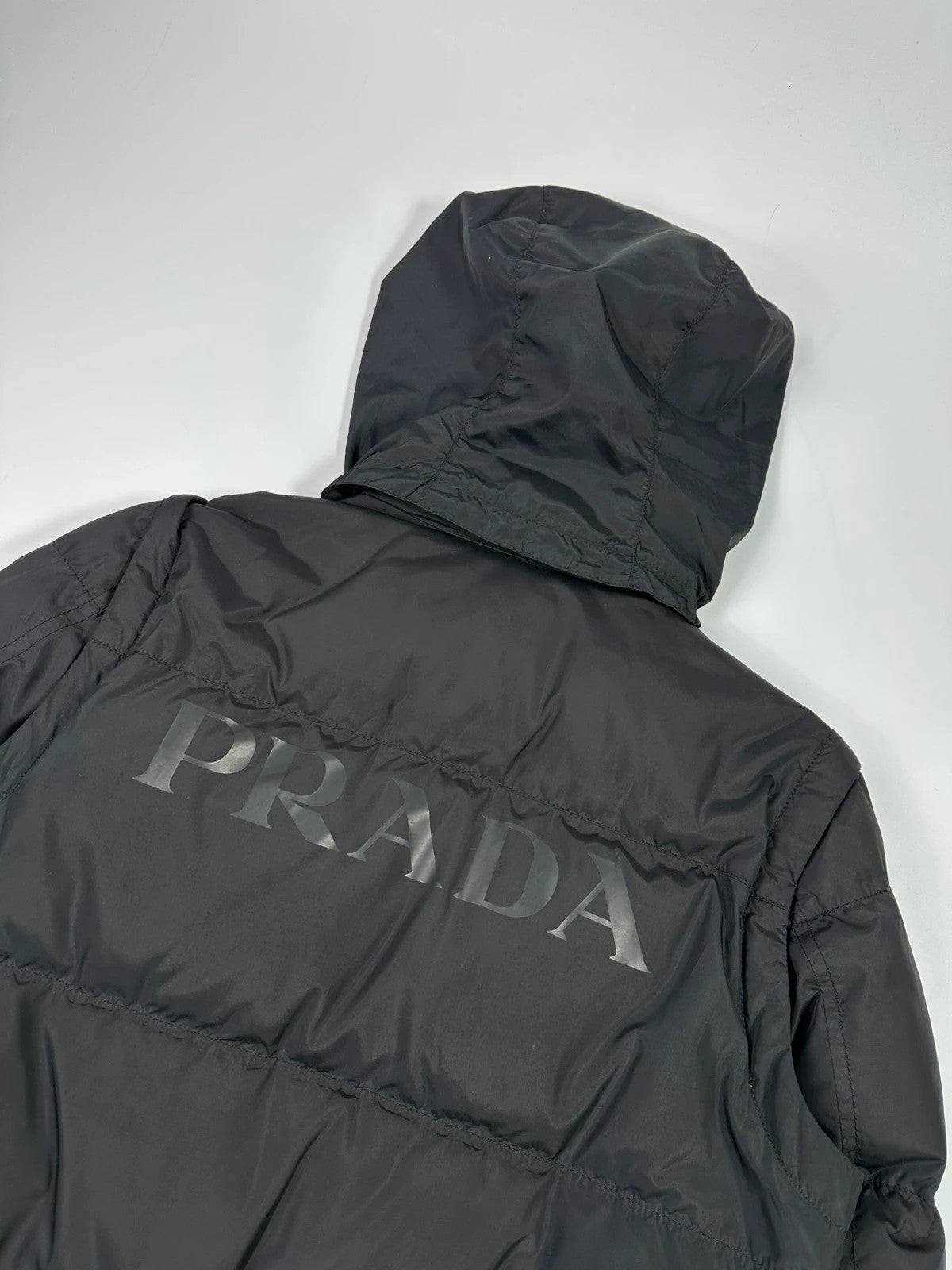 Prada Sport FW2007 Black Tech Nylon Removable Sleeves Down Puffer Jacket