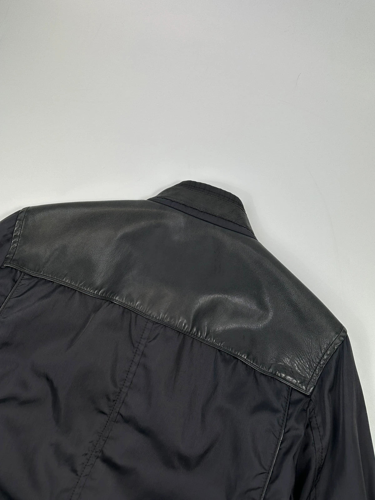 Prada Sport FW2007 Dark Navy Nylon & Leather Biker Jacket