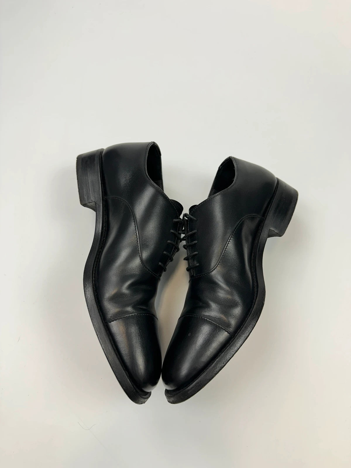 Prada Milano 90’s Black Patent Leather Derby Dress Shoes