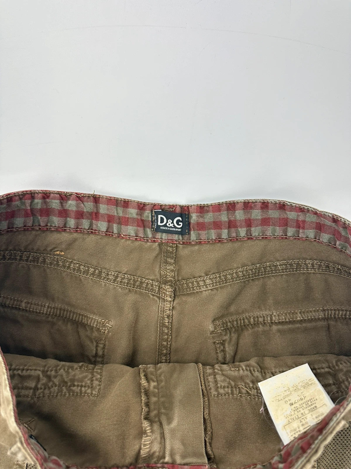 Dolce & Gabbana SS03 Cargo Mesh Khaki Baggy Pants