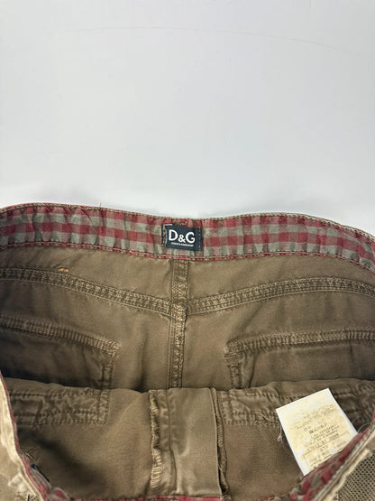 Dolce & Gabbana SS03 Cargo Mesh Khaki Baggy Pants