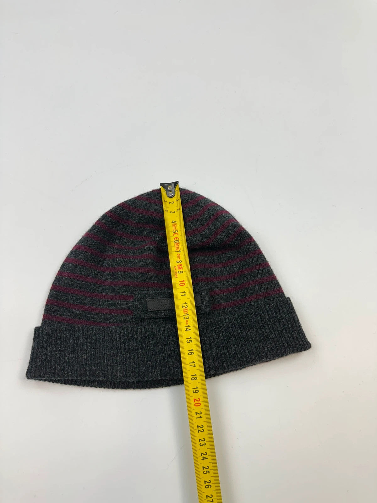 Prada Milano 00’s Dark Grey & Purple Stripes Wool Beanie