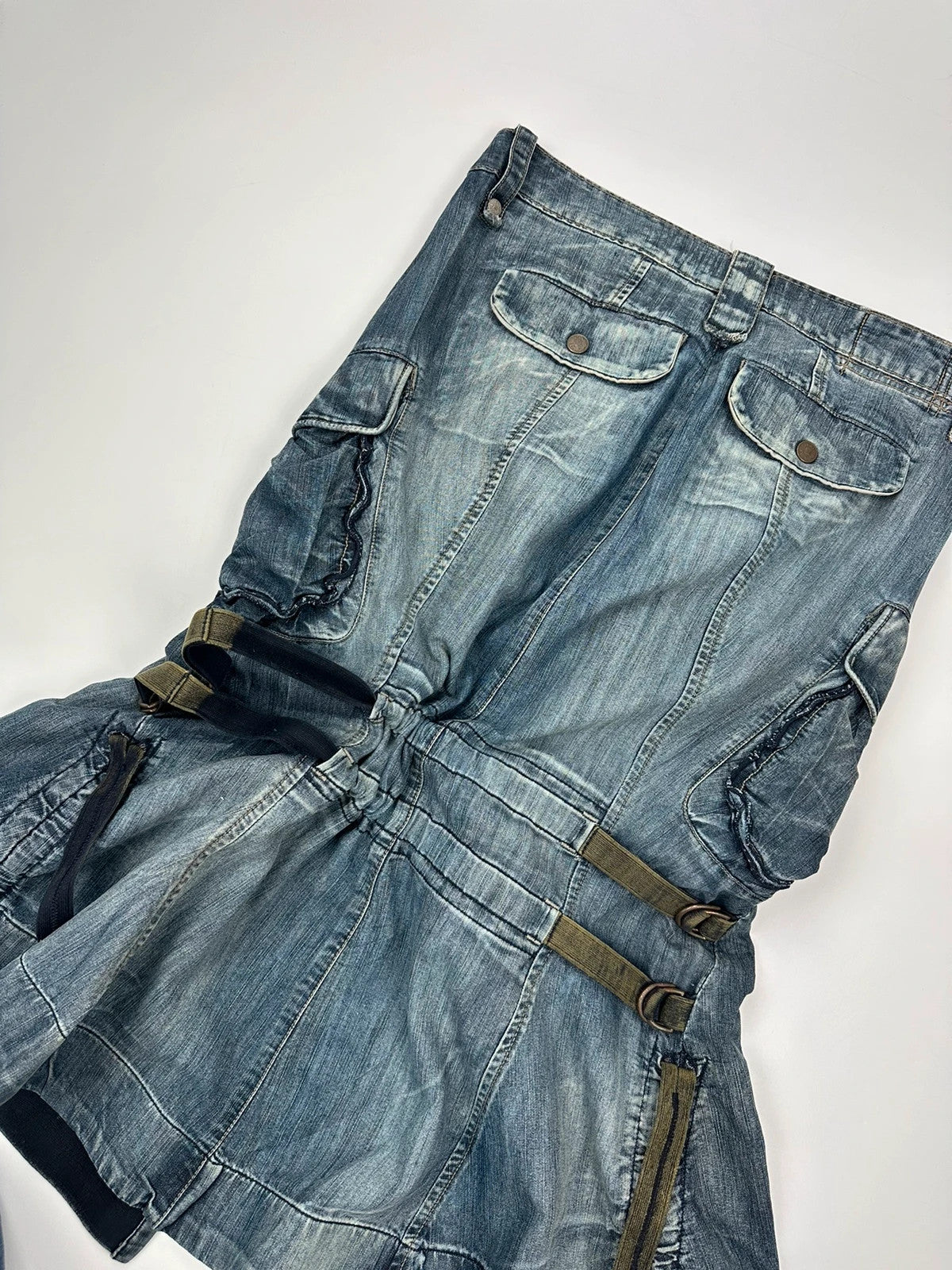 Marithé + Francois Girbaud 00’s Bondages Straps Long Denim Skirt