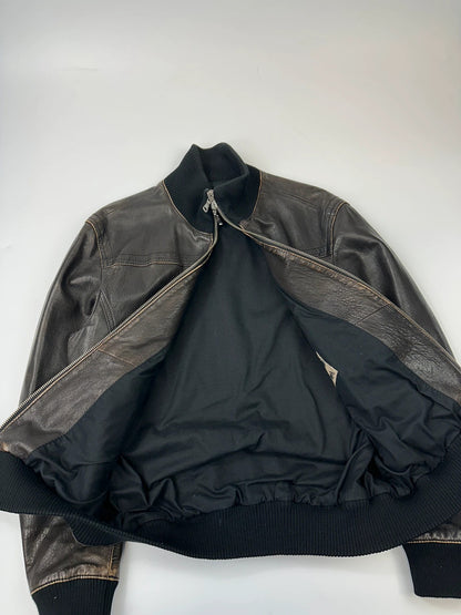 Gianfranco Ferré 00’s Brown Leather Bomber Jacket