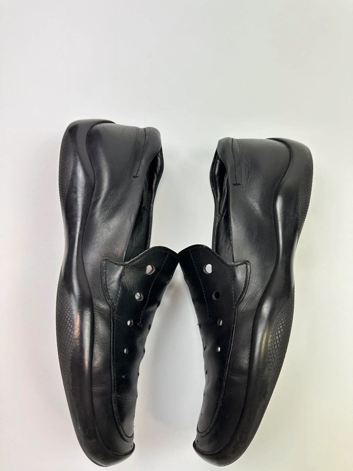 Prada Sport SS1999 Perforated Leather Mules Black Loafer Shoes