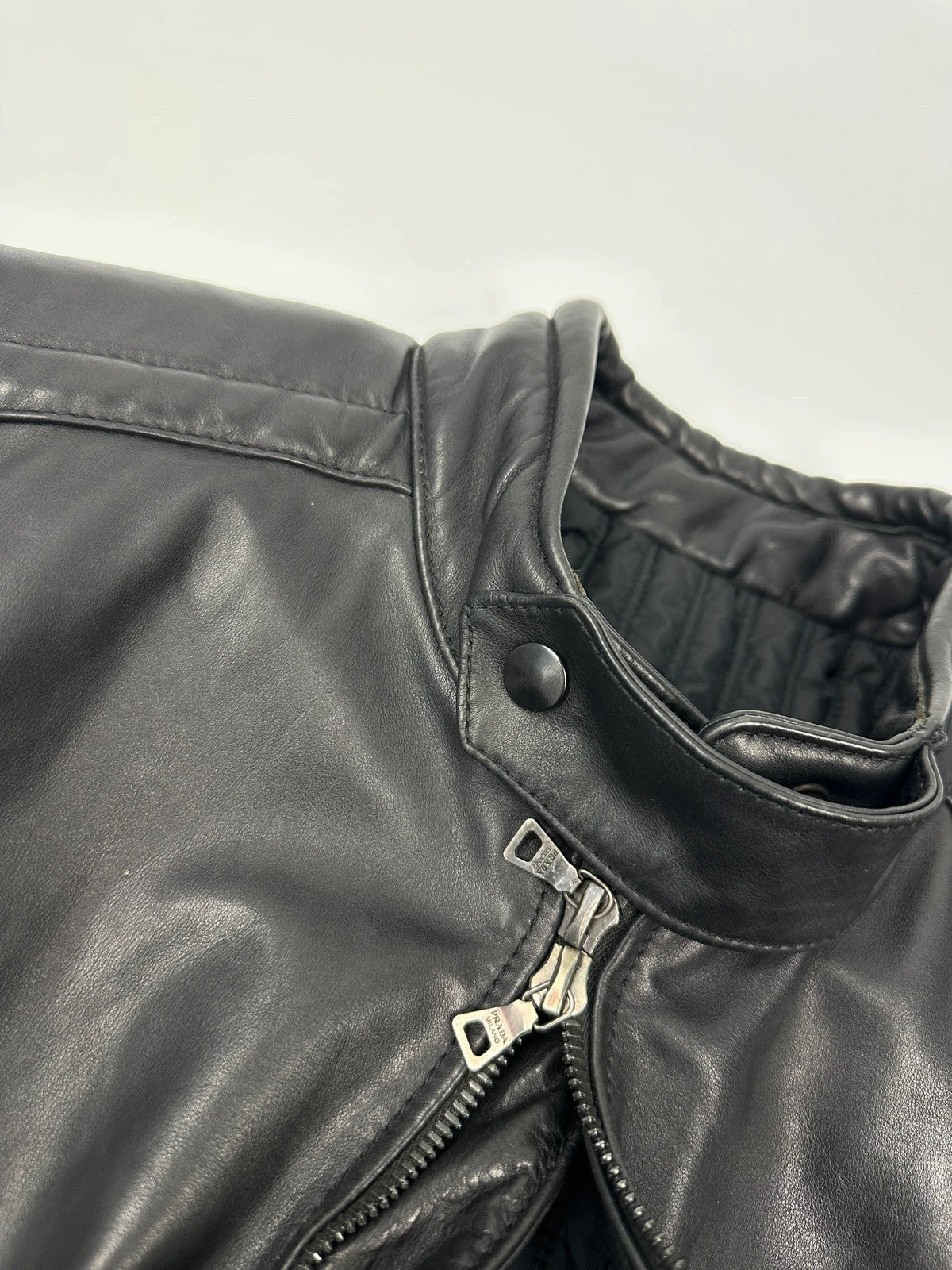 Prada Milano 90’s Motor Leather Jacket Bomber