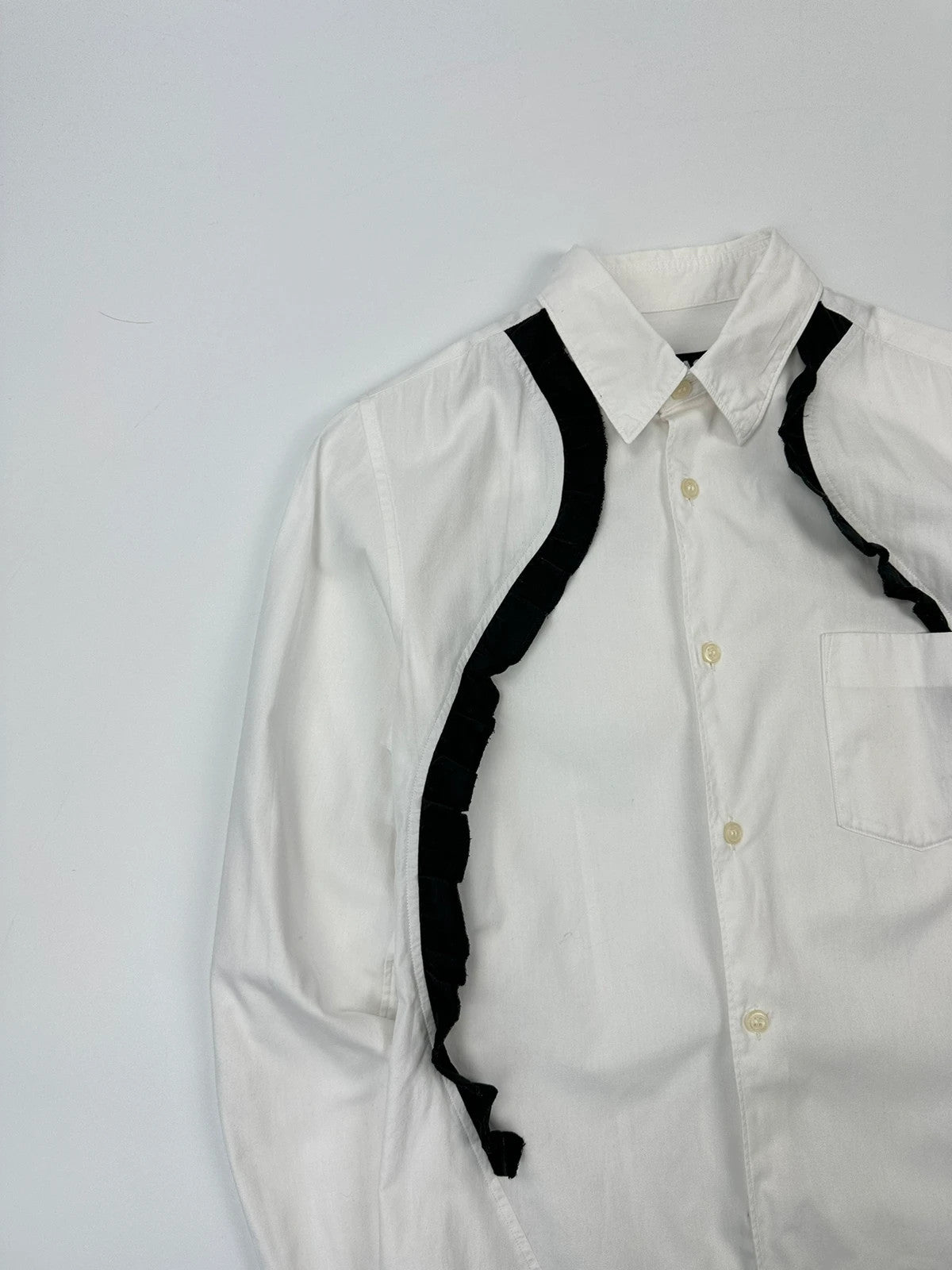 Comme Des Garçons Black AD2010 White & Black Straps Shirt