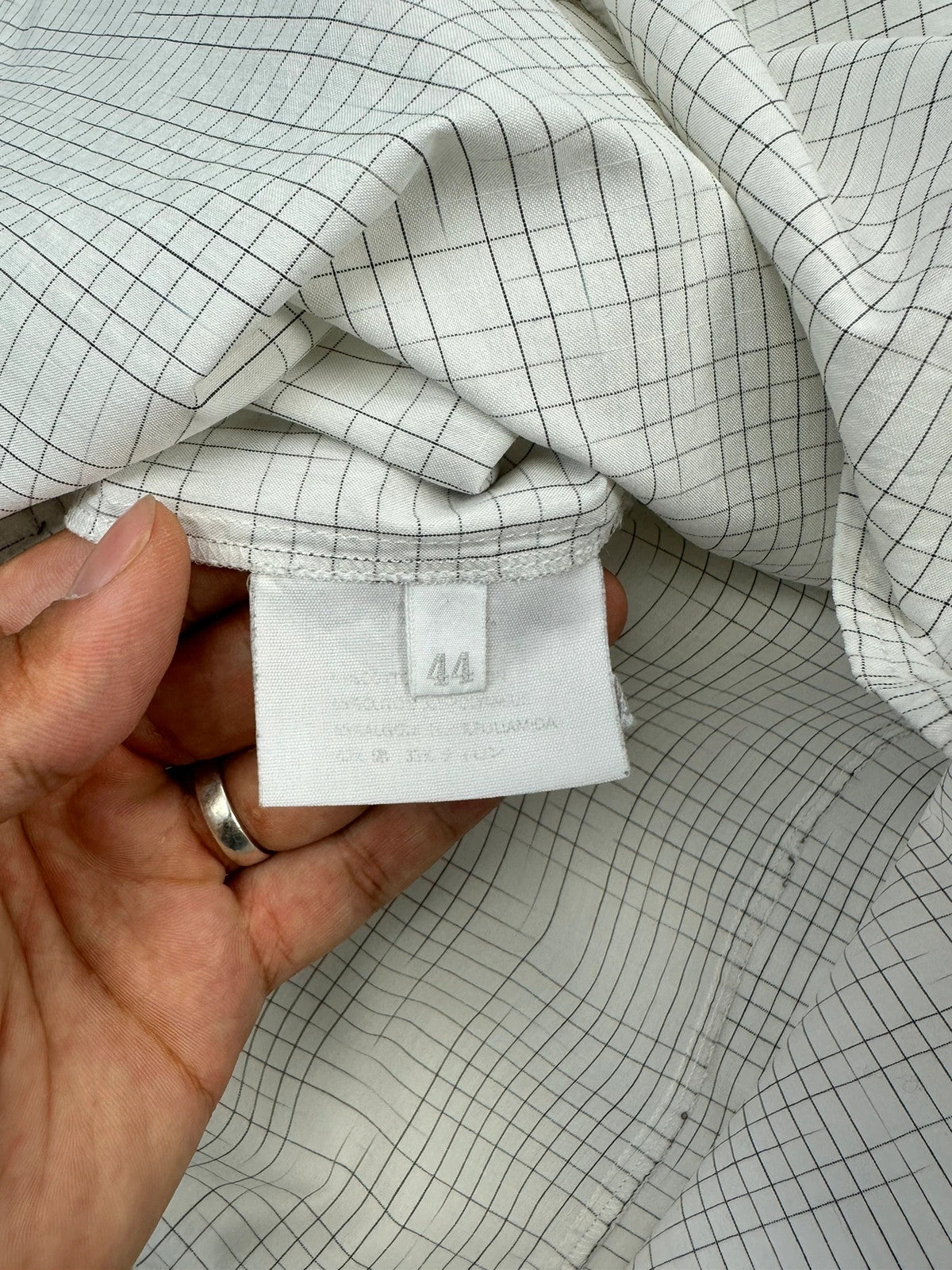 Miu Miu SS2000 White Checkered Plaid Shirt