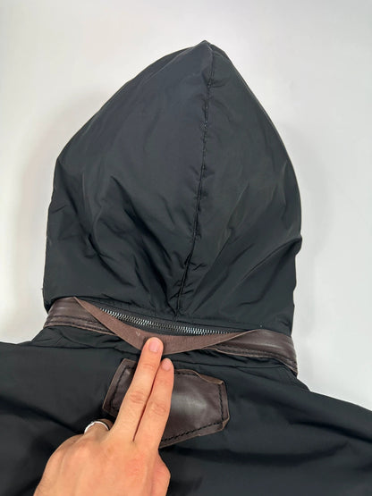 Marithé + François Girbaud 00’s Black Nylon Hooded Puffer Down Jacket
