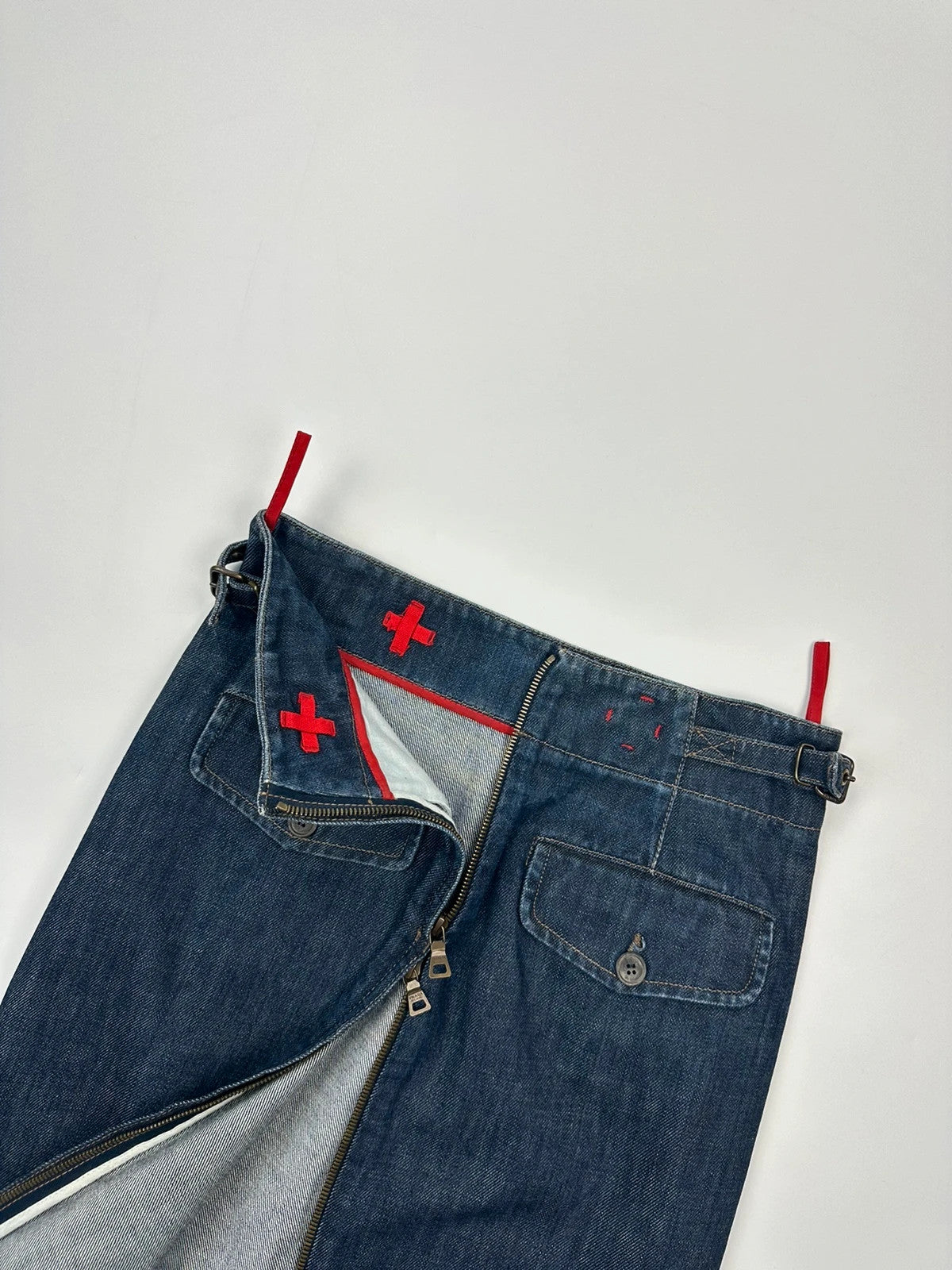 Prada Sport SS02 Indigo Denim Long Zip Skirt