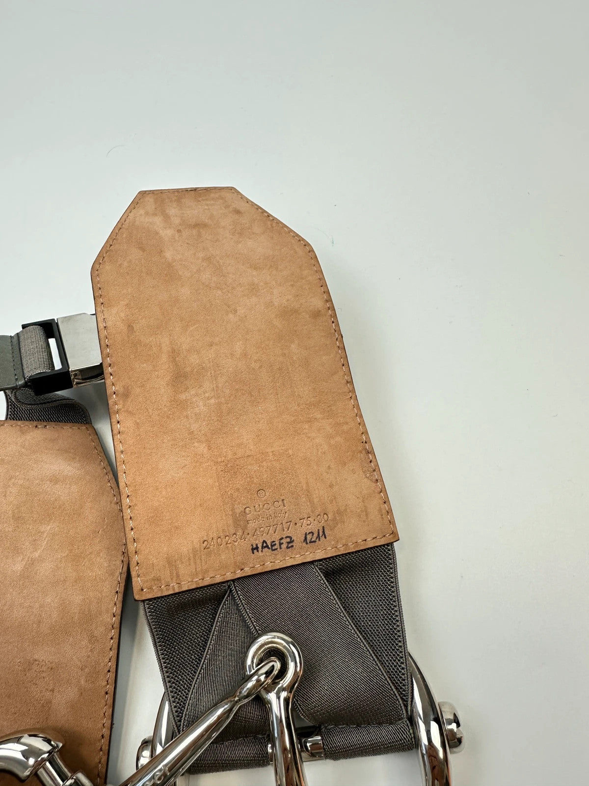 Gucci Rare HorseBit Grey Leather Belt