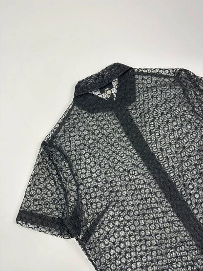 Dolce & Gabbana 00’s Laces Mesh See Trough Black Shirt