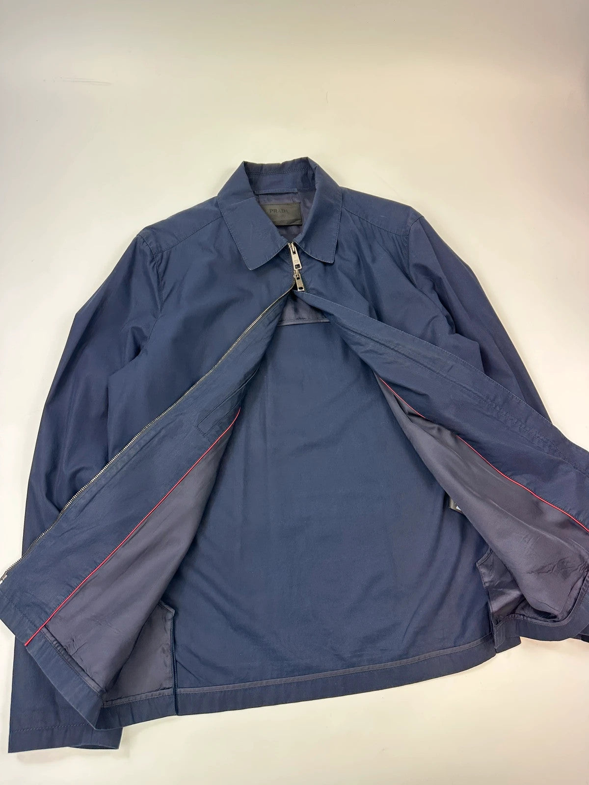 Prada Milano 00’s Navy Blue Cotton Harrington Jacket