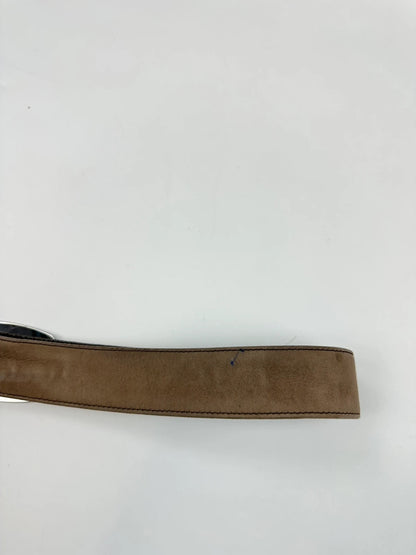 Prada Milano Brown Leather Silver Studded Belt